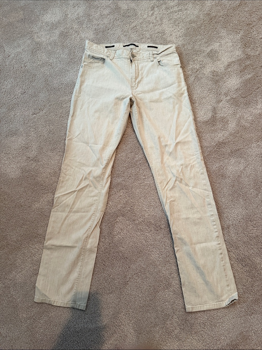 Alberto Men's cream color Pants - Classic Straight Fit
